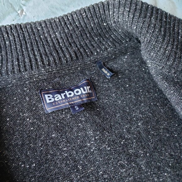 Barbour Men's Full Zip Wool Blend Sweater (Charcoal, S) - NWOT - Picture 5 of 12